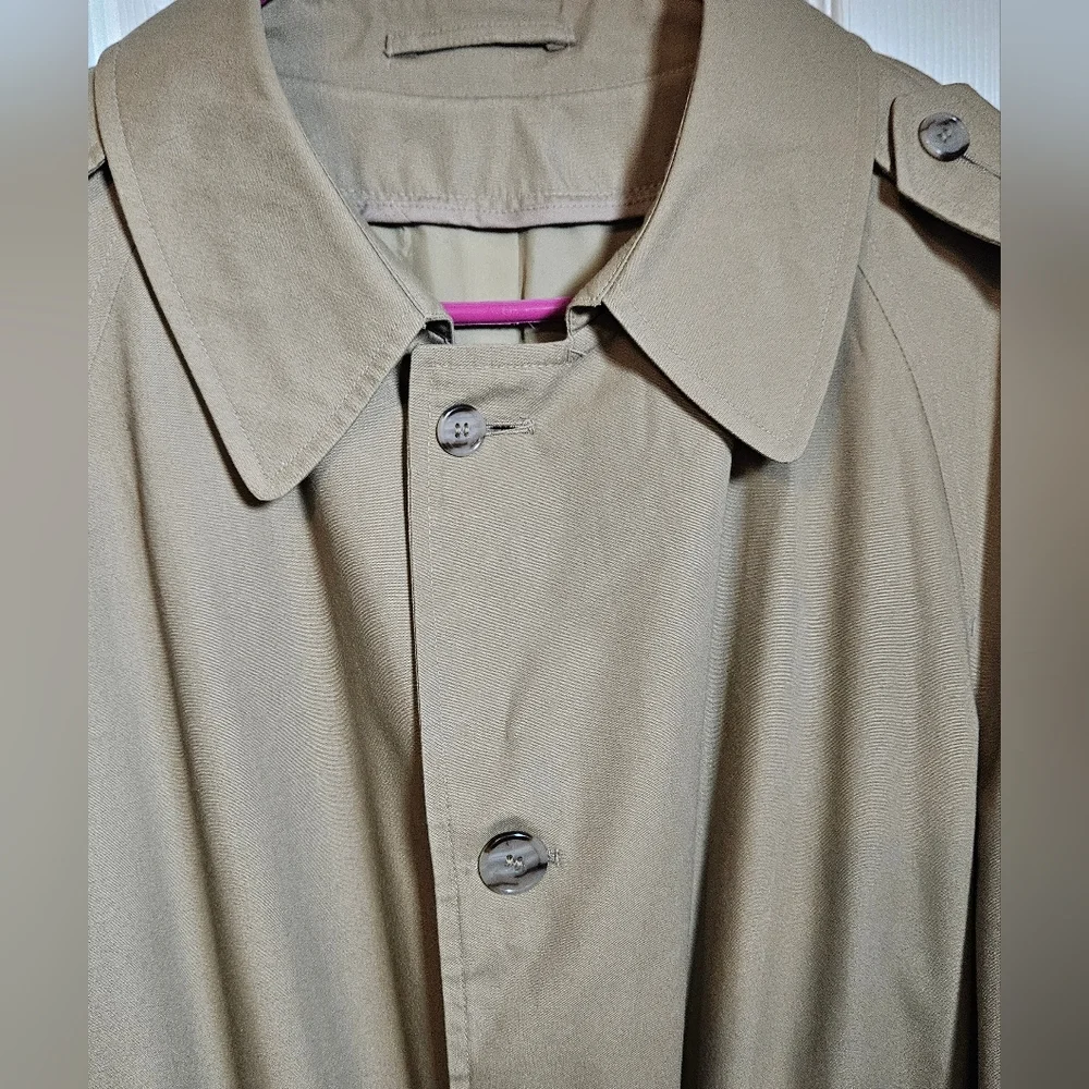 Botany 500 Men's Tan Trench Coat - Picture 3 of 15